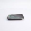 Mino Craft Rectangular Plate 14.5x12cm Black/Blue 6/72
