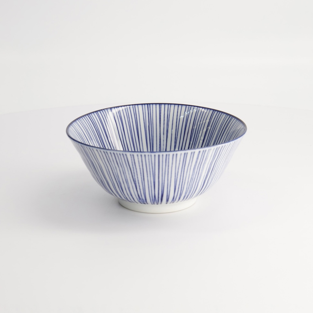Nippon Blue Tayo Bowl 15.2x6.7cm 500ml Lines TN-02/D 6/48