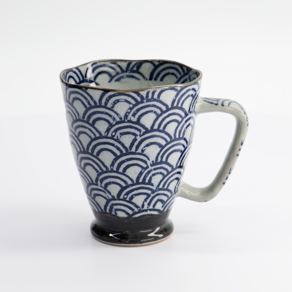 Mug 9x11cm 400ml Blue/Grey  Wave  MT-9996/C 6/60