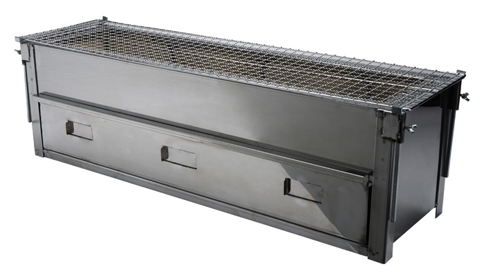 Konro Grill Stainless Steel w/Net & Iron Bar 85x24.5x25.5cm SYA-L Made in Japan