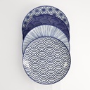 Nippon Blue Plate 20.6x2.2cm Assorted 4pcs 17959 1/12