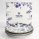 Flora Japonica Plate Giftset 20.6x2.2cm 4pcs TN-8043 1/12