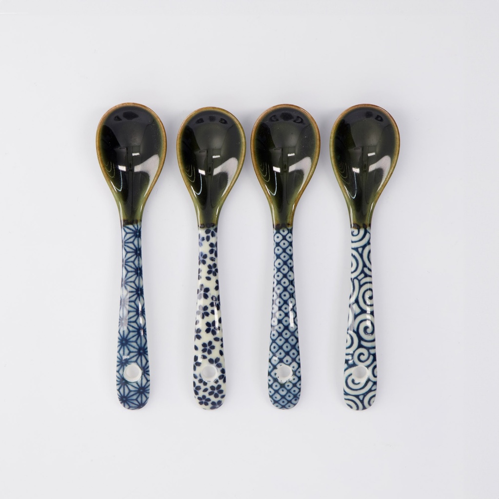Spoon Set4 12.5cm Blue YW-8091/BL 1/120
