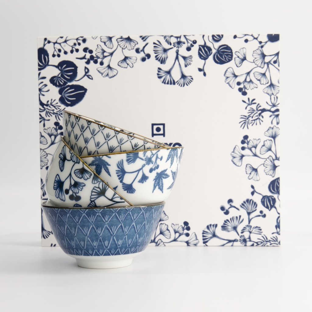 Flora Japonica Rice Bowl Giftset 4pcs 12x6cm 300ml 16700 1/16