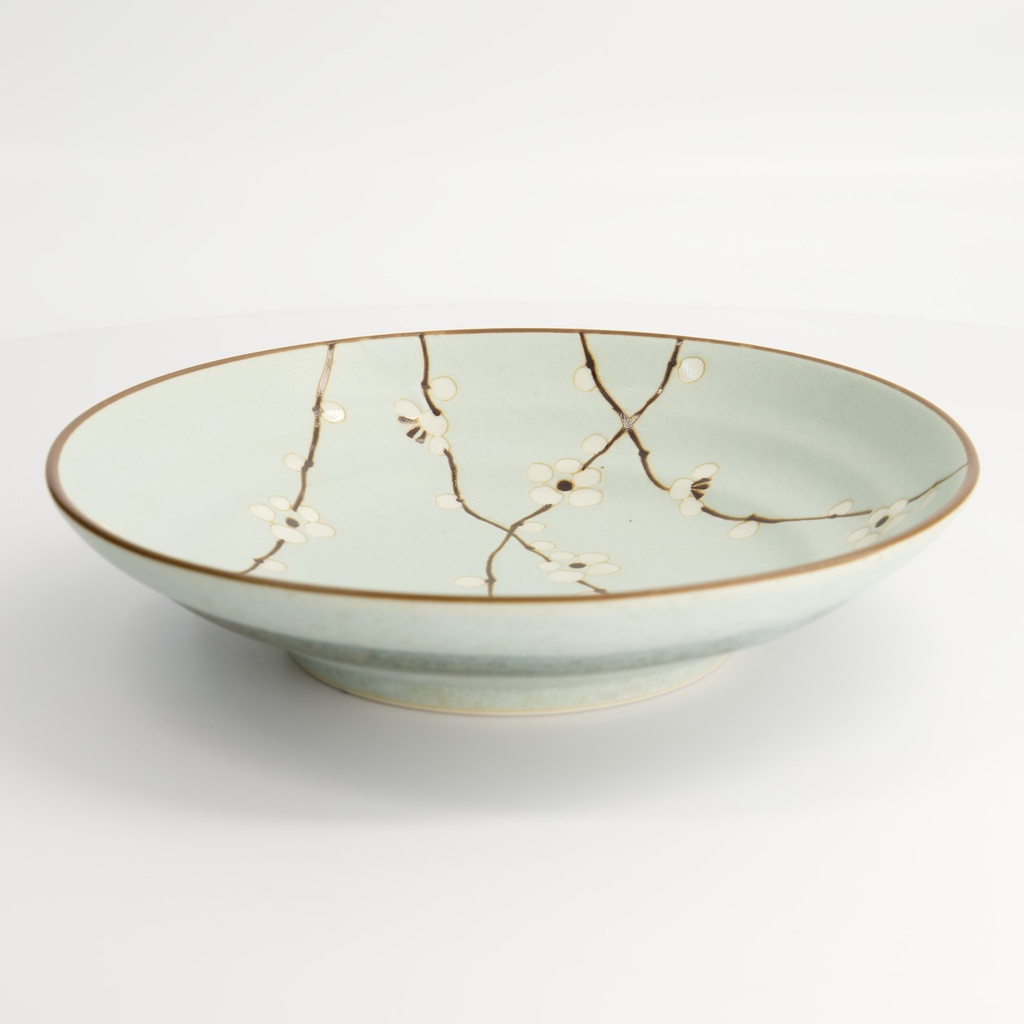 Green Soshun Plate 22.8x5cm 600ml FK-8444 4/24