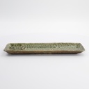 Mino Craft Rectangular Divided Plate 33.3x10.2cm Yamasan Green 6/36