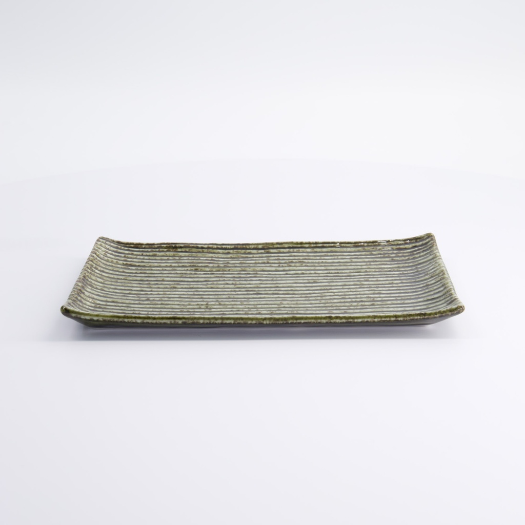 Mino Craft Rectangular Plate 23.8x15cm Green 5/40