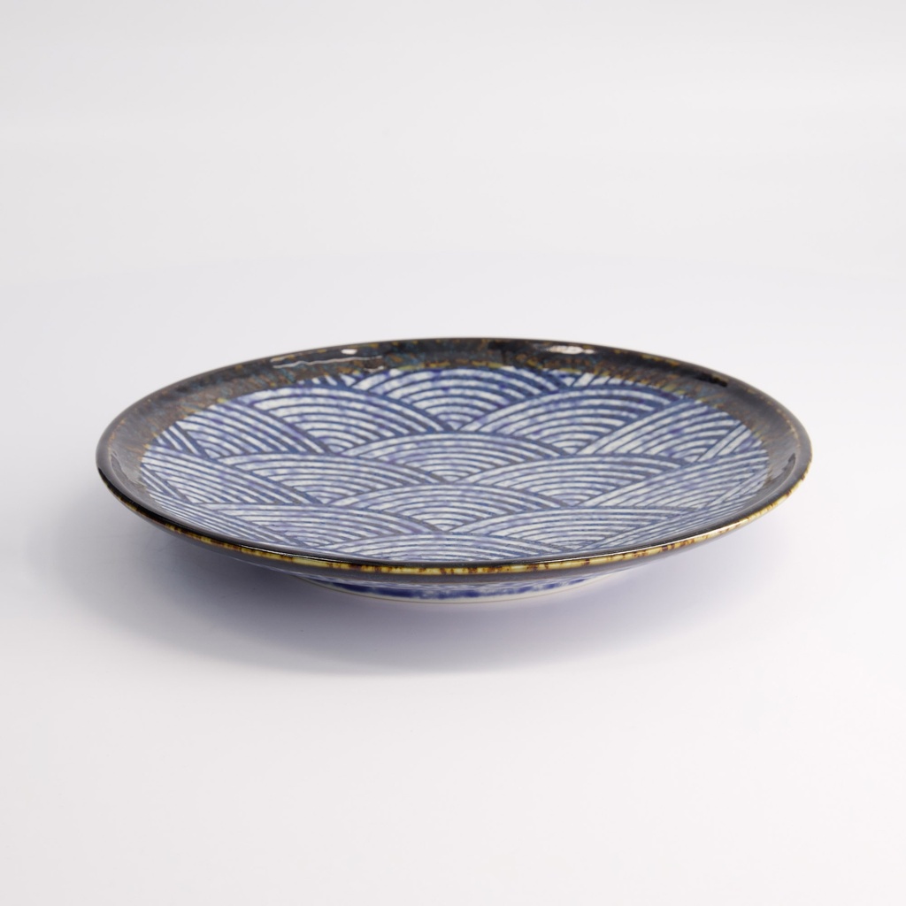 Aisai Seigaiha Plate 22.7x3.1cm YT-159-015 18567 6/36