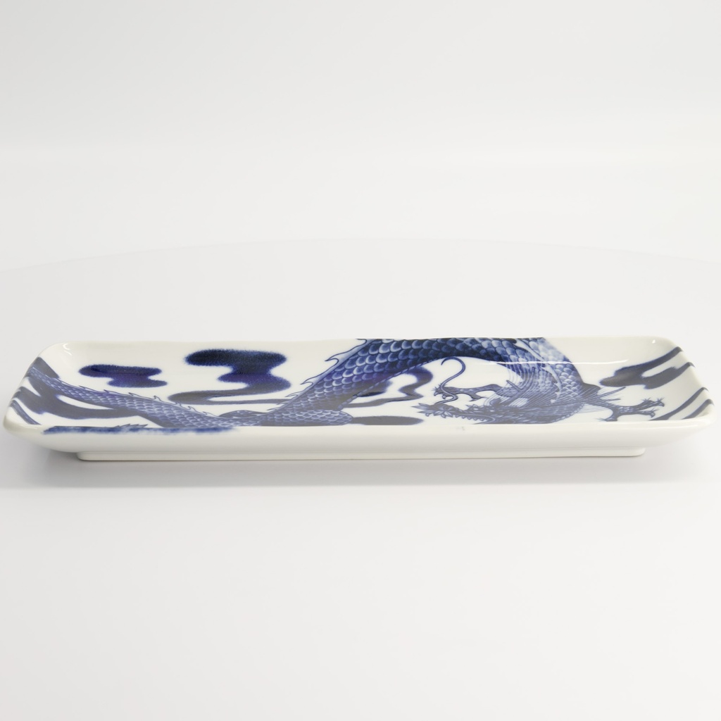 Japonism Dragon Plate 28.5x14x2.5cm Blue 6/48