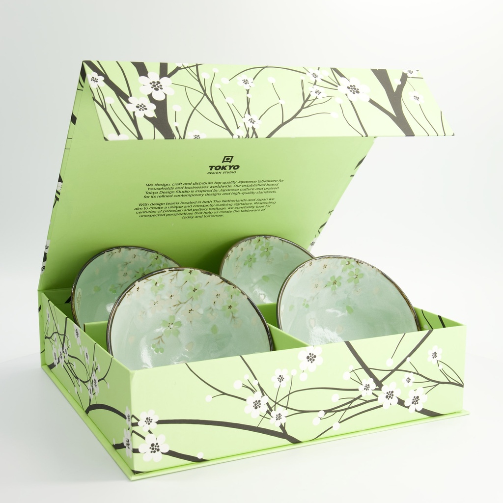 Green Cosmos Bowl Giftset 4pcs 16x8cm 600ml 3D 22028 1/6