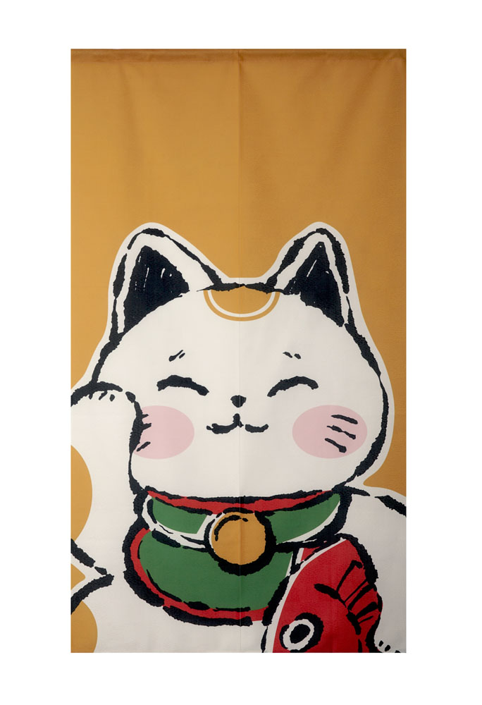 Noren 85x150cm Maneki Neko Cat Sea Bream Dai Huang    91803