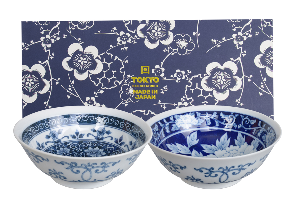 Mixed Ramen Bowls 2pcs Giftset 19x7.5cm 1000ml