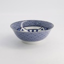 Kawaii Lucky Cat Neko Ramen Bowl 19.7x7.5cm 1000ml Seikaiha-Neko Blue 4/32