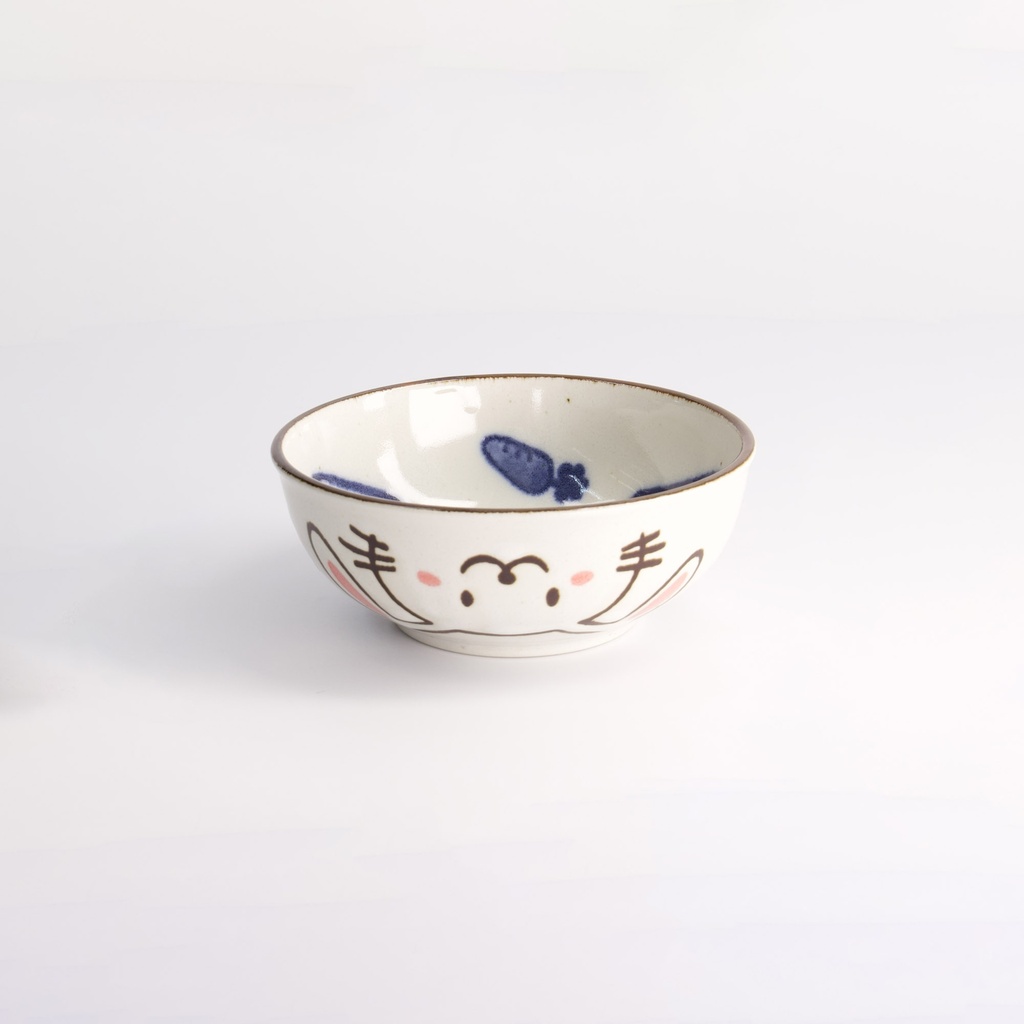 Kawaii Rabbit Usagi Bowl 13.2x5cmh 360ml Pink 21276 6/48