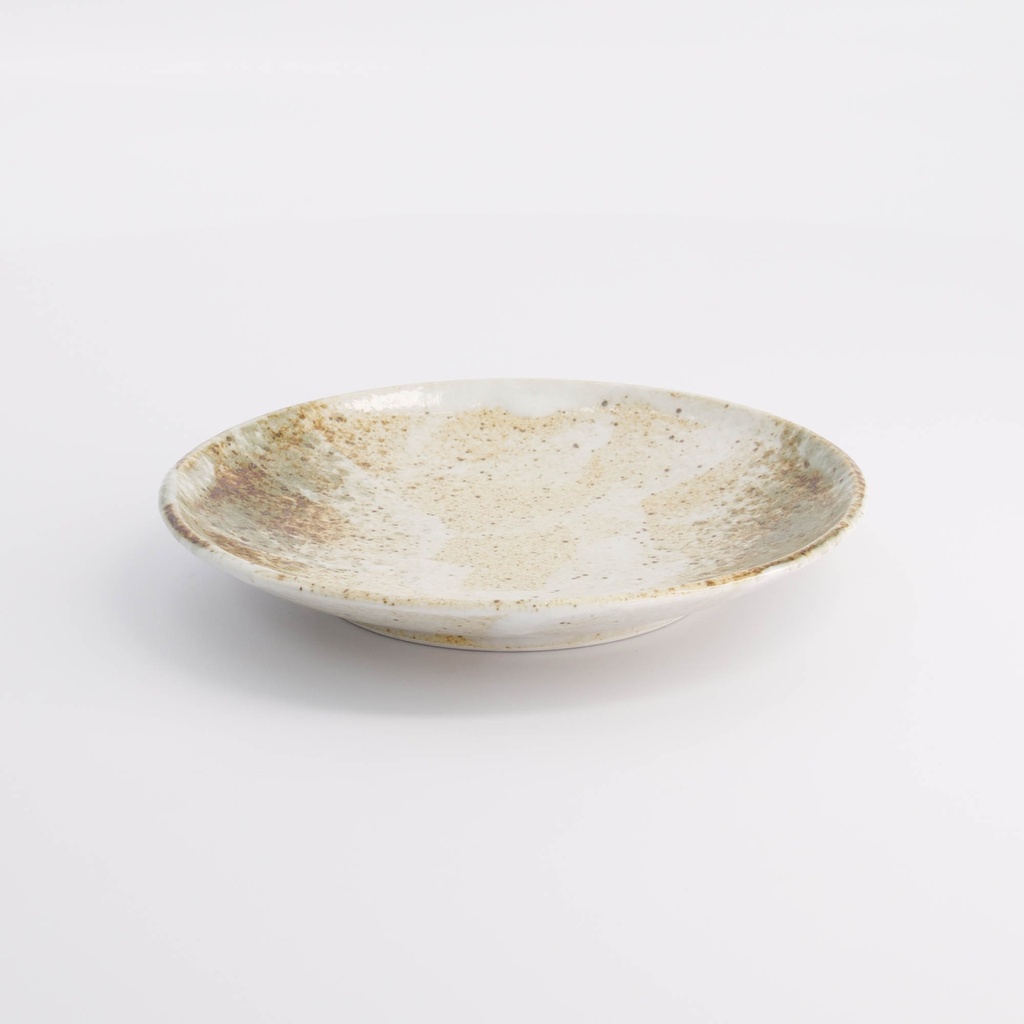 Yukishino Plate 16.7x2.5cm Br/Wh 21088 6/72