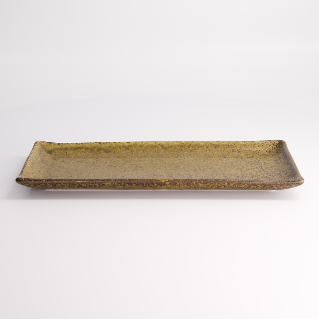 Mino Craft Rectangular Plate 28.5x12.5cm Brown  6/48