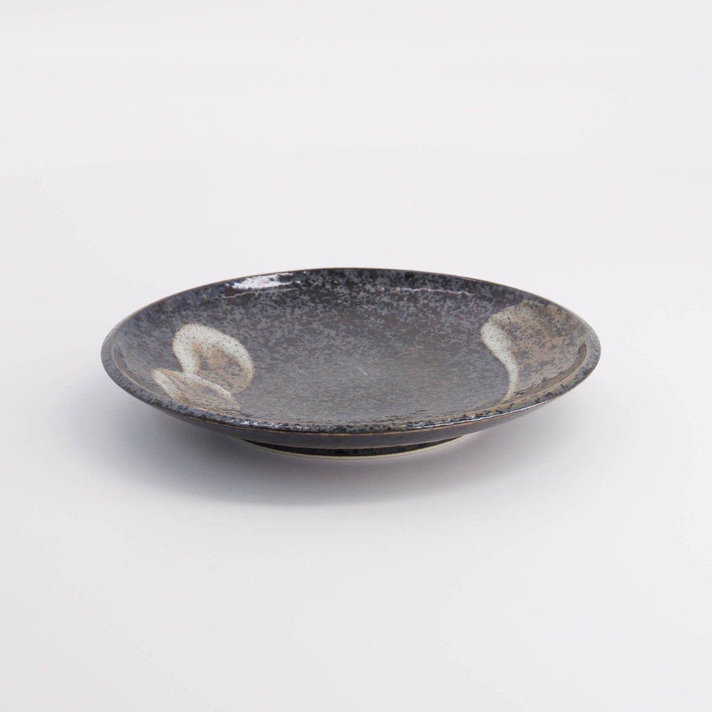 Arahake Round Plate 16.7x2.5cm Bk/Br 21424 6/72