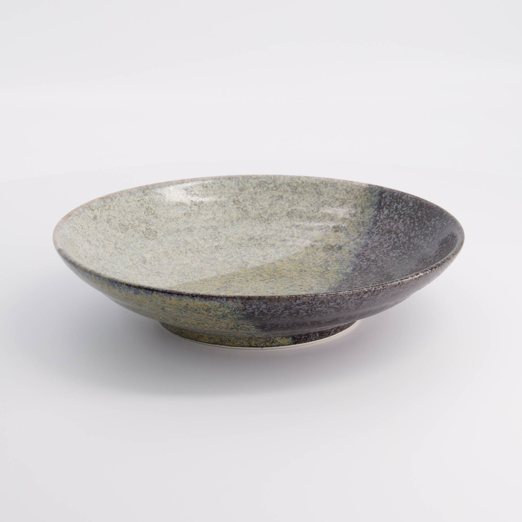 Oboro Yamakage Deep Plate 23x5cm Bk/Br/Wh 21442 4/32