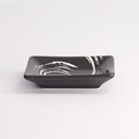Black Maru Sauce Dish Rectangular 9.5x6.7x2cm #7479 12/144