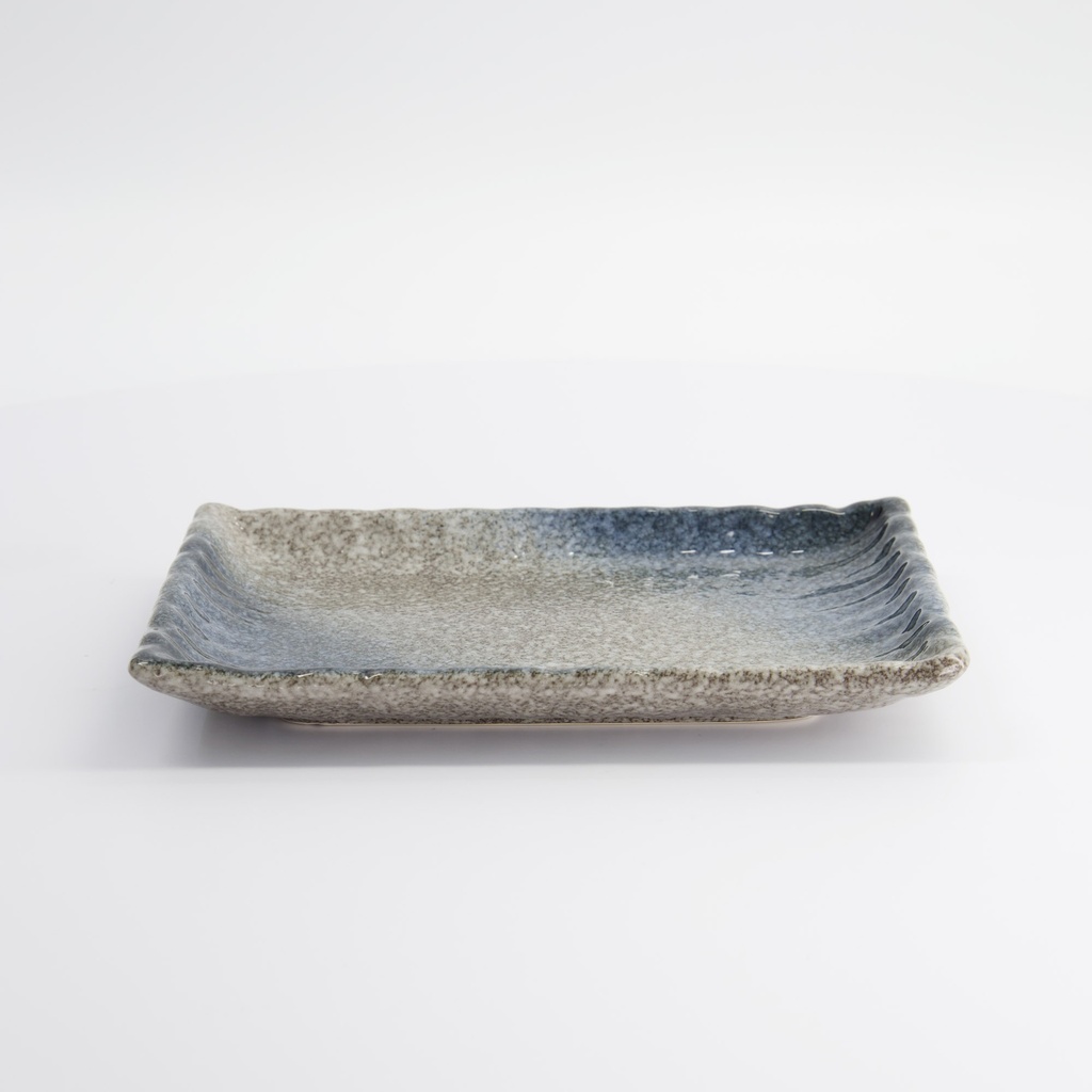 Tajimi Blue/Grey Plate 21.7x15x2.3cm E466-65 5/40