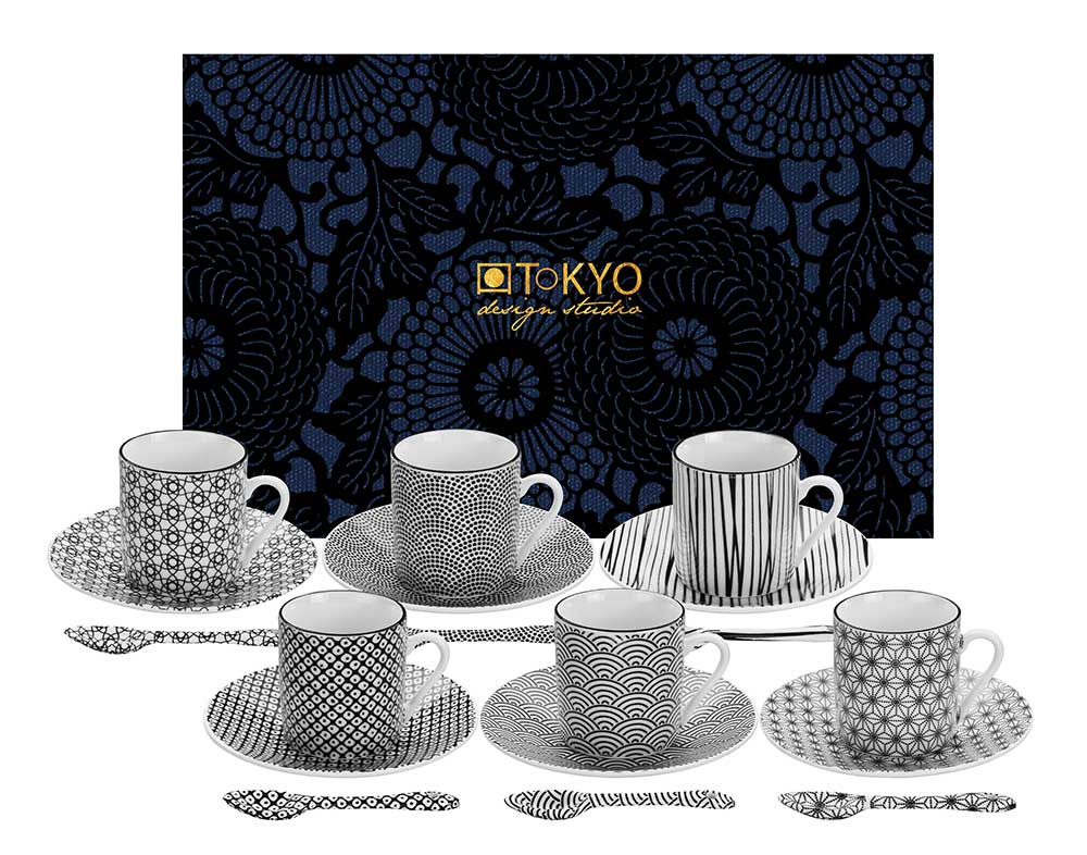 Nippon Black Giftset Espresso 18pcs 80ml HDAES/BK 1/12