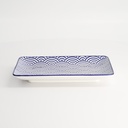 Nippon Blue Plate Rect 21x13.5cm Wave B 15607 6/48