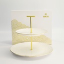 Nippon White Gold Rim 2 Tier Cake Stand 19&25.5cm 1/12