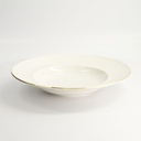 Nippon White Gold Rim Deep Plate 30cm 500ml Stripe 1/18