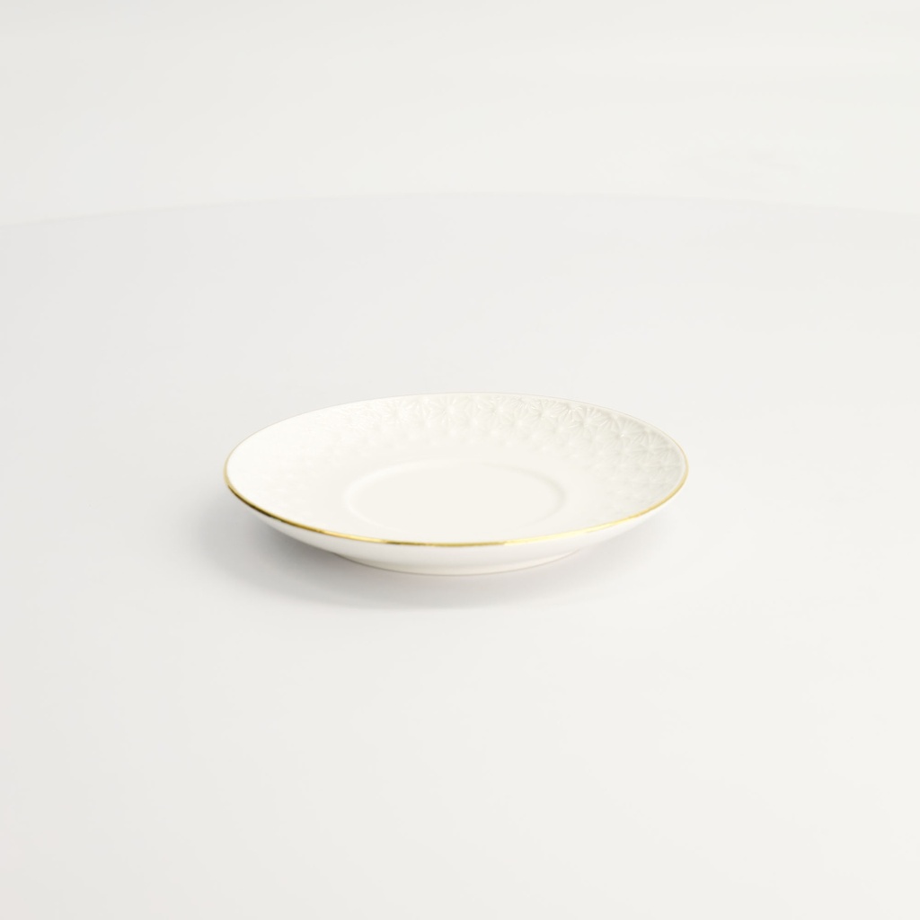 Nippon White Gold Rim Saucer For Straight Cup Star 12cm 100ml 12/60