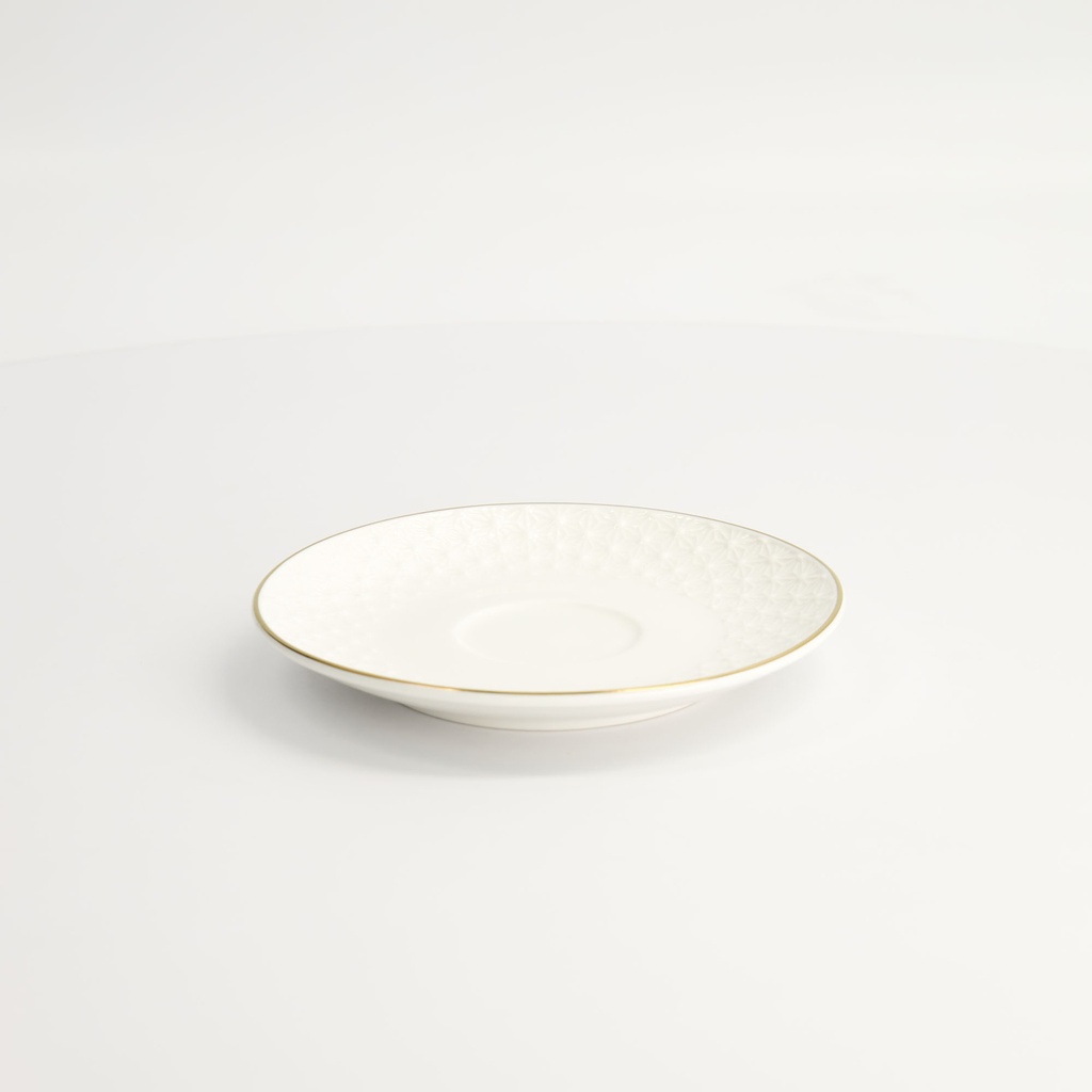 Nippon White Gold Rim Saucer 14.2x2.1cm (For Round Cup Star 180ml) 16951 6/48