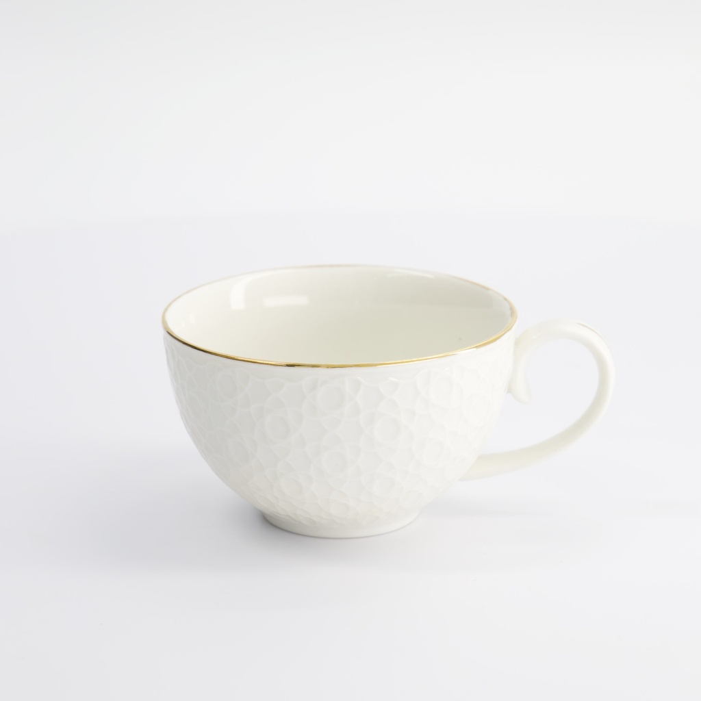 Nippon White Gold Rim Round Cup Stripe 250ml 16956 6/36