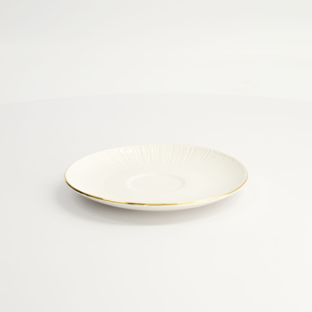 Nippon White Gold Rim Saucer 15.8x2cm (For Round Cup Lines 250ml) 16958 6/36