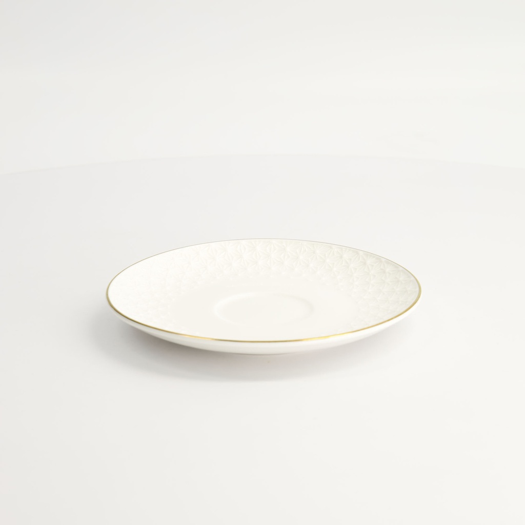 Nippon White Gold Rim Saucer 15.8x2cm (For Round Cup Star 250ml) 16959 6/36