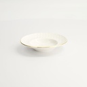 Nippon White Gold Rim Deep Plate 13cm 50ml Stripe 6/48
