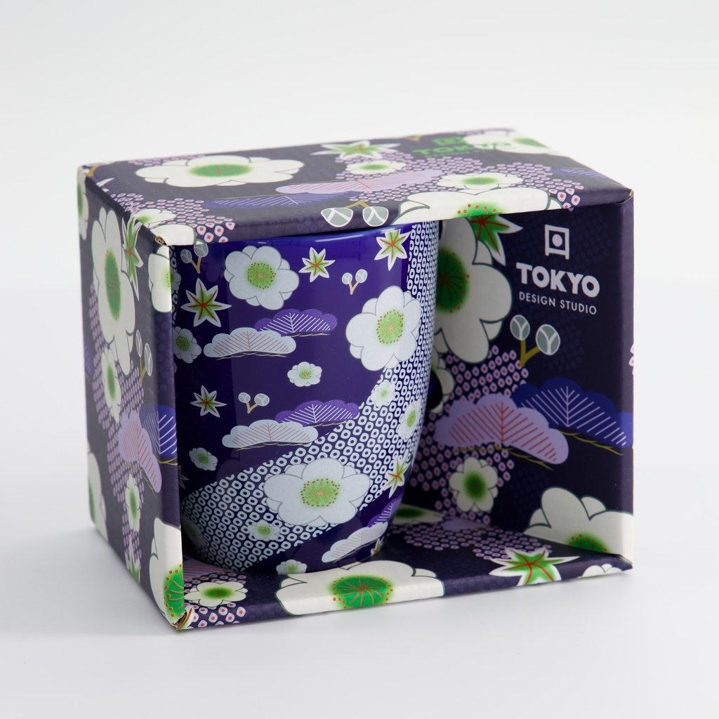 Kawaii Flower Mug W/Giftbox Blue 8.5x10.2cm 300ml 21173 1/36