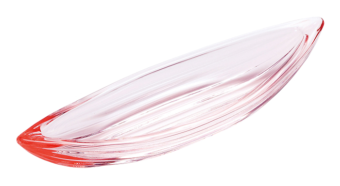 Glass Mizuiro Small Plate Coral Pink F-70412 3/102