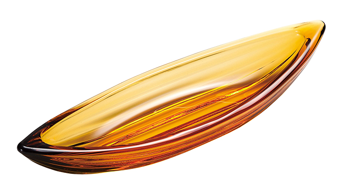 Glass Mizuiro Small Plate Amber F-70413 3/102