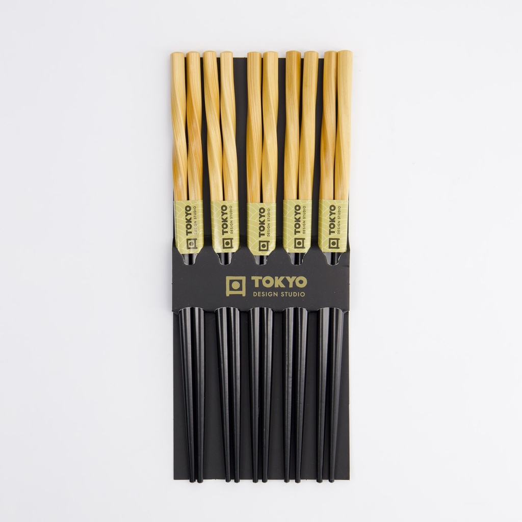 Chopstick Set/5 Black Twist 18618 10/200