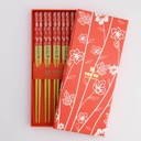 Chopstick Giftset/5 Red Flower 292A 21291 1/100