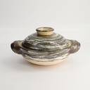 Kitchen Donabe Earthen Casserole 20.5x12.5cm Grey Brush NNH-11 1/6