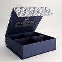 Paper Giftbox 1I 28.2x27.5x8.7cm Blue White Wave Set 4pcs 13x7cm Bowl 1/6