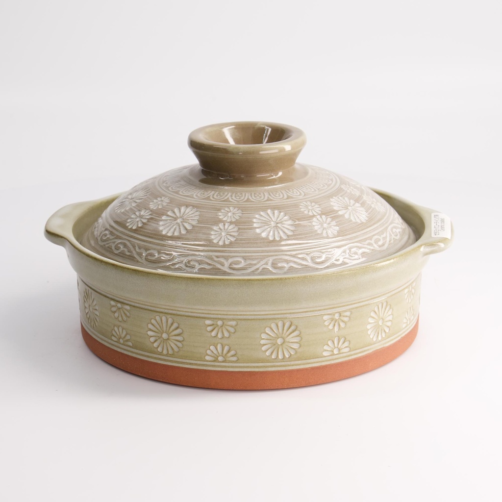 Kitchen Donabe Earthen IH Casserole Mishima 18cm No. 6 1/16