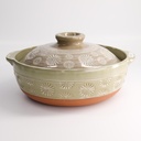 Kitchen Donabe Earthen IH Casserole Mishima 27cm No. 9 1/8