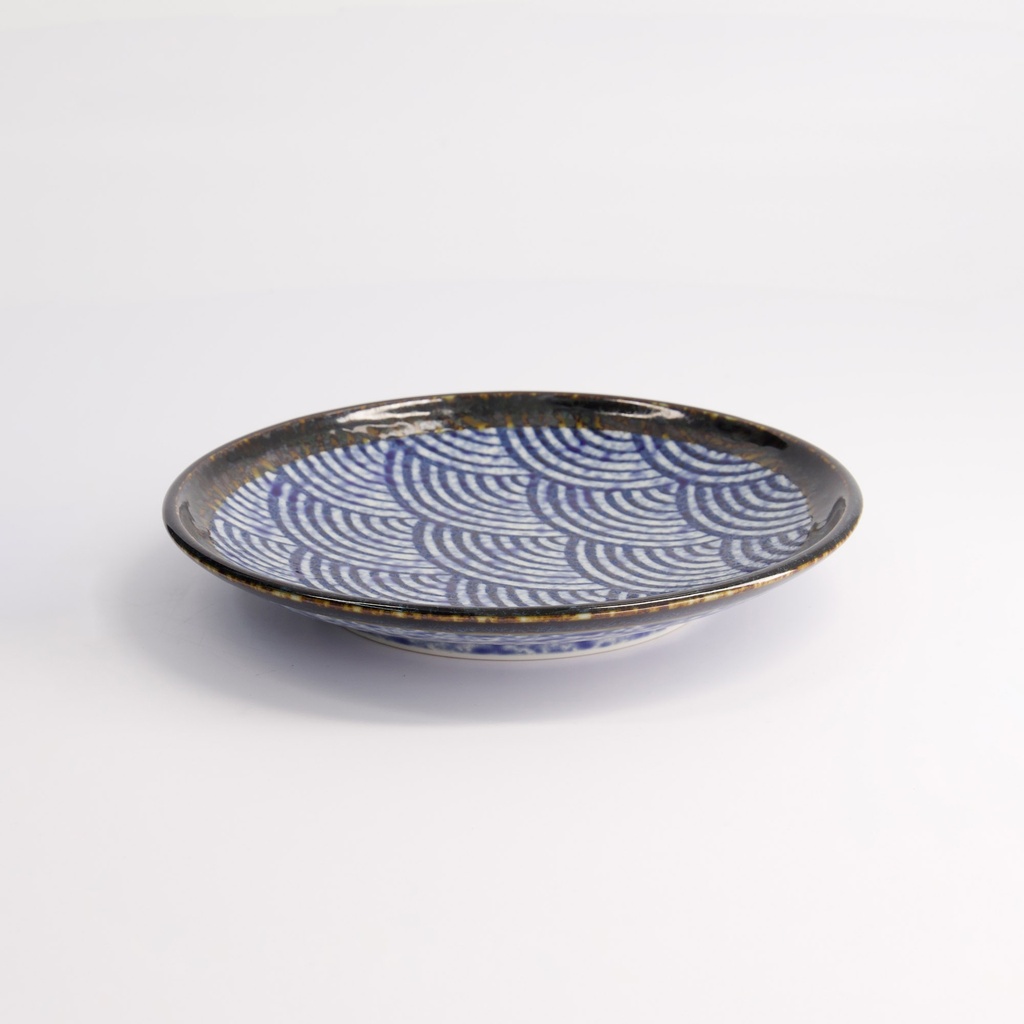 Aisai Seigaiha Plate 19.5x3cm YT-159-014 18566 6/48