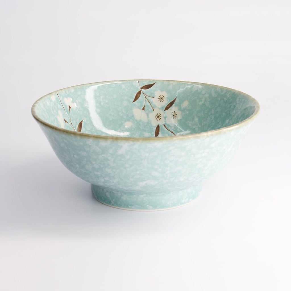Light Blue Sakura Ramen Bowl 21x9cm 1300ml 3/24