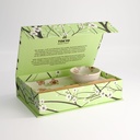 Sakura White Sushi Set 2pcs w/ chopsticks 22.5x12.7cm & 8.6x3.6cm 22581