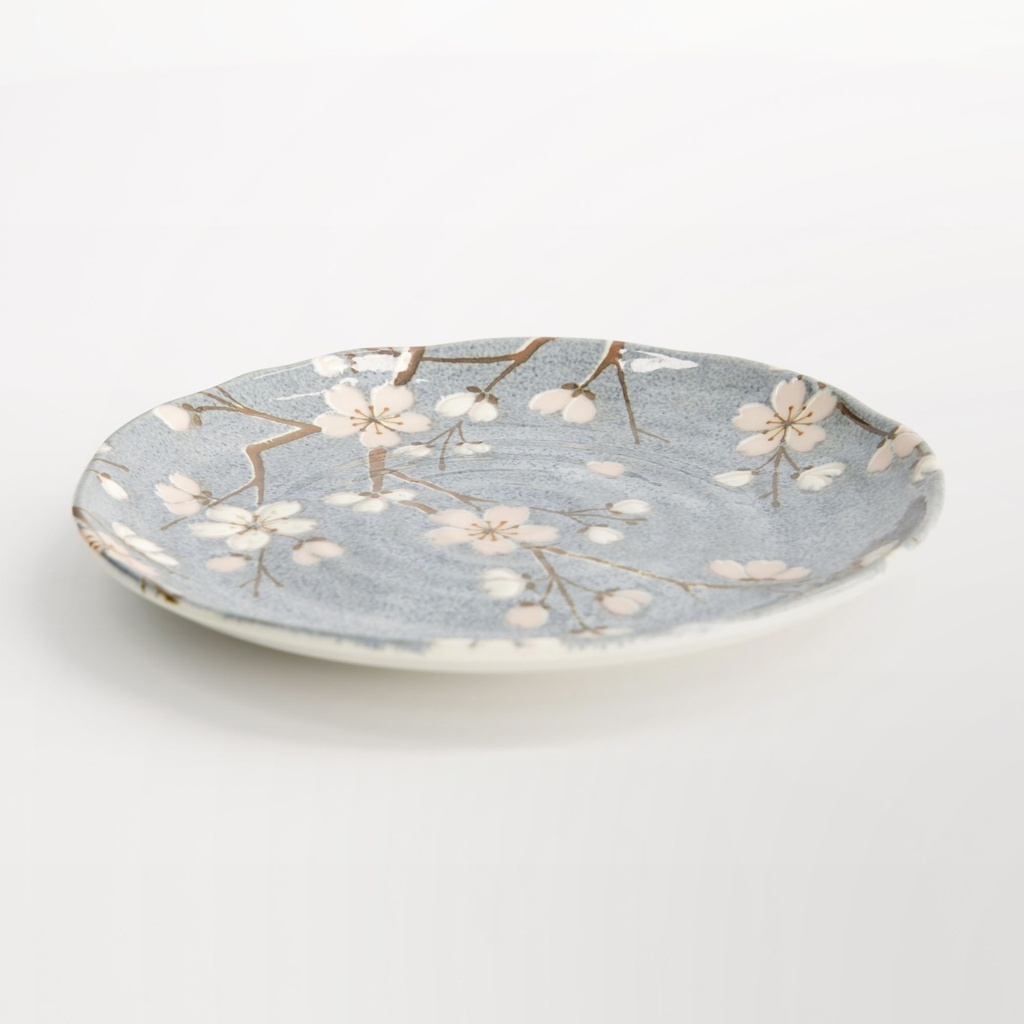 Fujisakura Plate 16.5x2cm Gray 22591 12/96