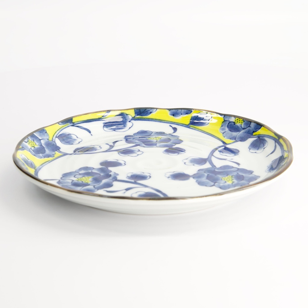 Botan Plate 21.6x2.5cm Yellow/Blue 22598 6/36