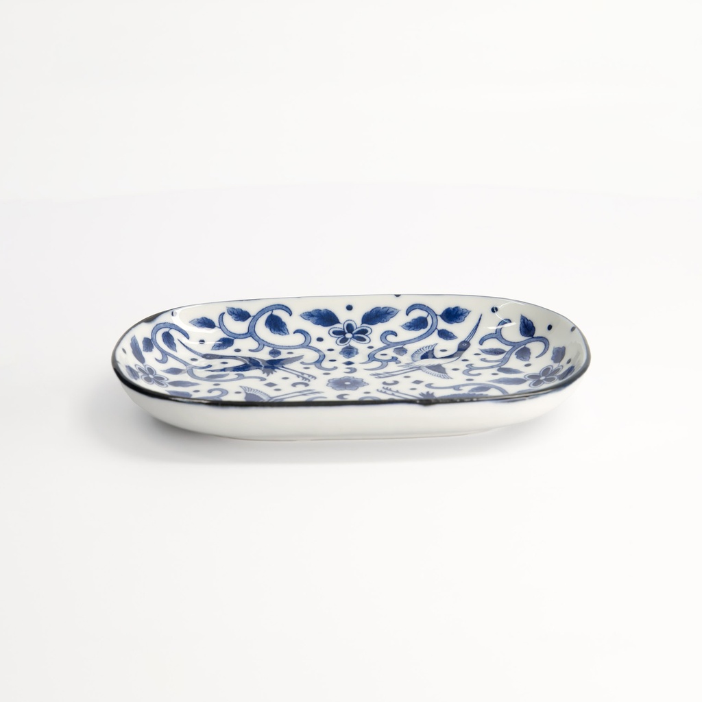 Tokyo Blue Maizuru Oblong Plate 18.7x13cm 40-230404 HB-14 6/72