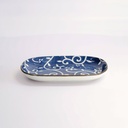 Tokyo Blue Karakusa Oblong Plate 18.7x13cm 40-230404 HB-20 6/72